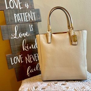 Coach Tote in Bone and Gold Hardware